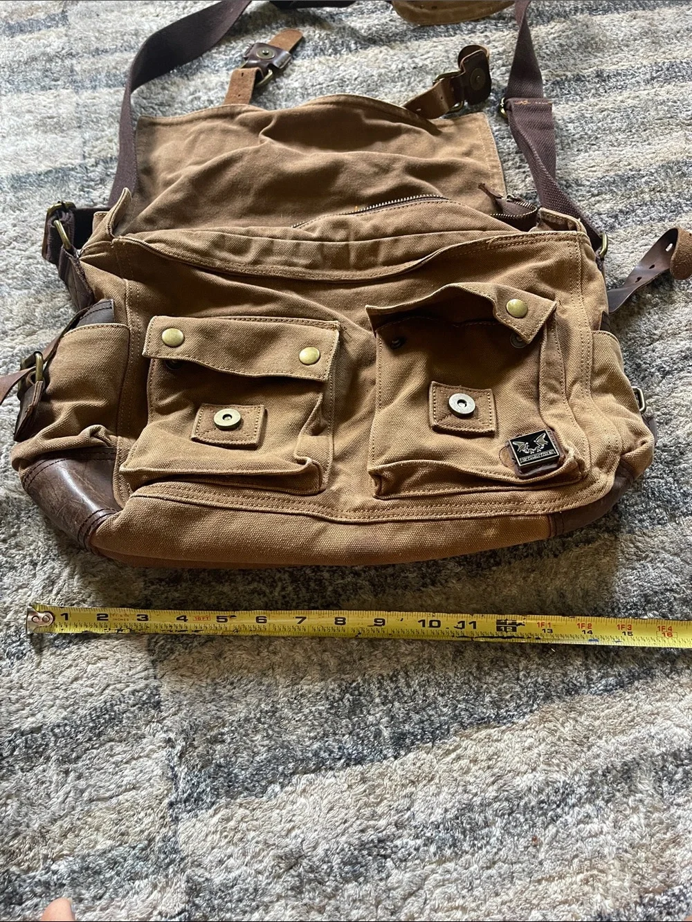 Muchuan Canvas Messenger Bag in Brown - Men
